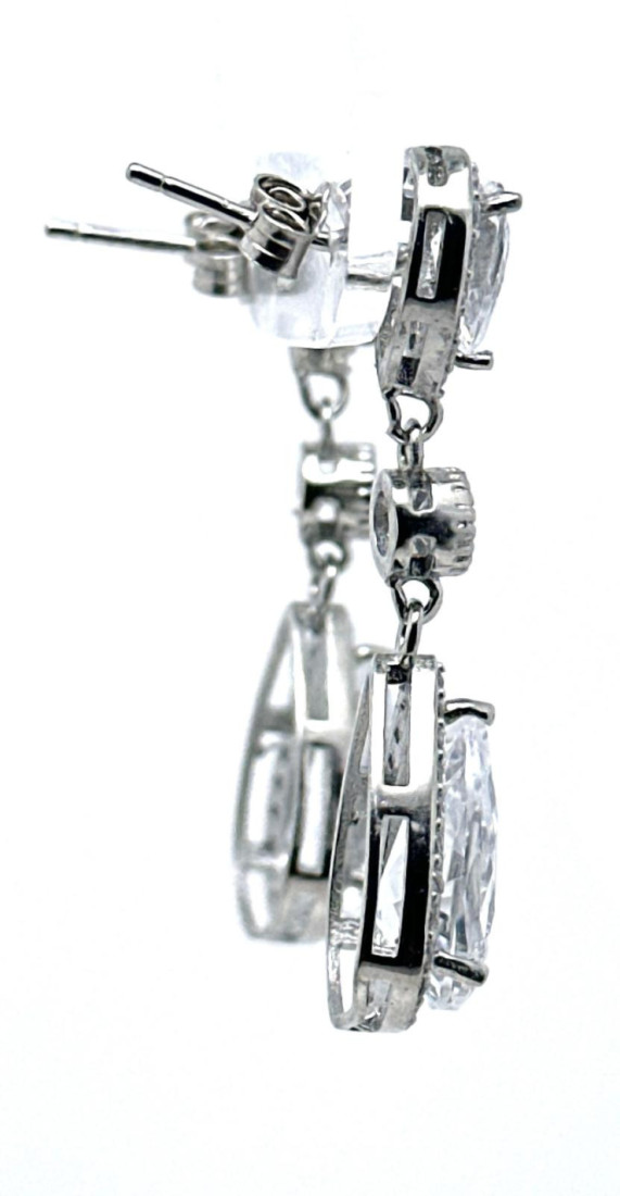 Pendiente cristal plata