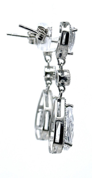 Pendiente cristal plata