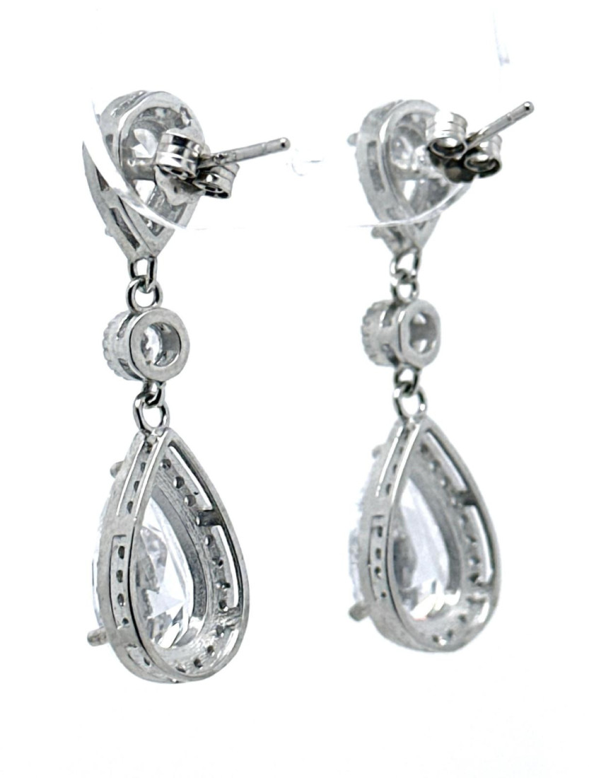 Pendiente cristal plata
