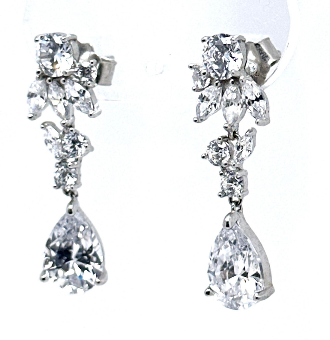 Pendiente cristal plata