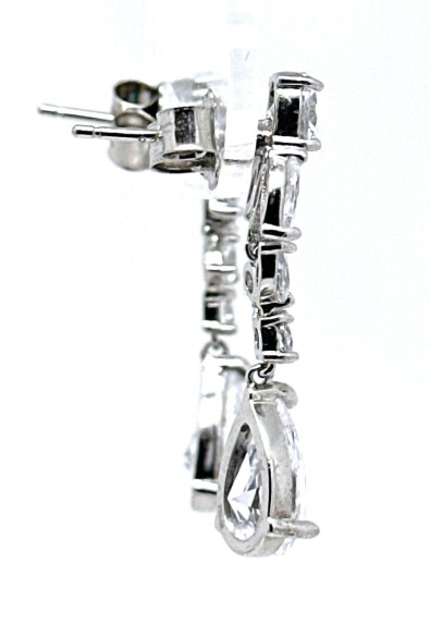 Pendiente cristal plata