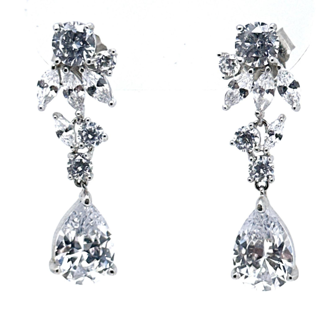 Pendiente cristal plata