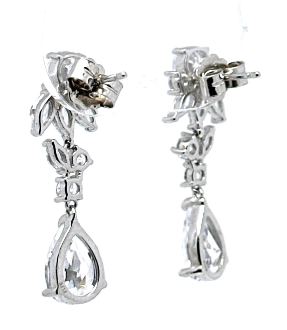 Pendiente cristal plata