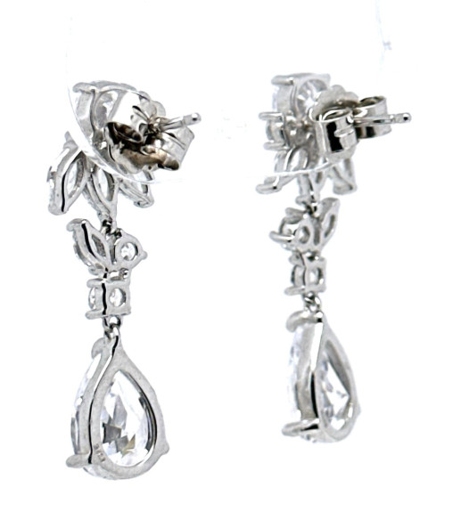 Pendiente cristal plata
