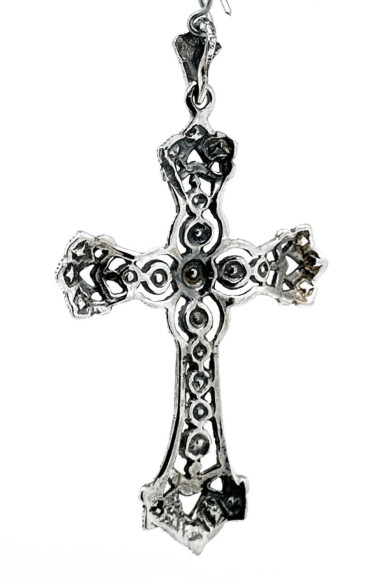 Cruz plata marcasitas