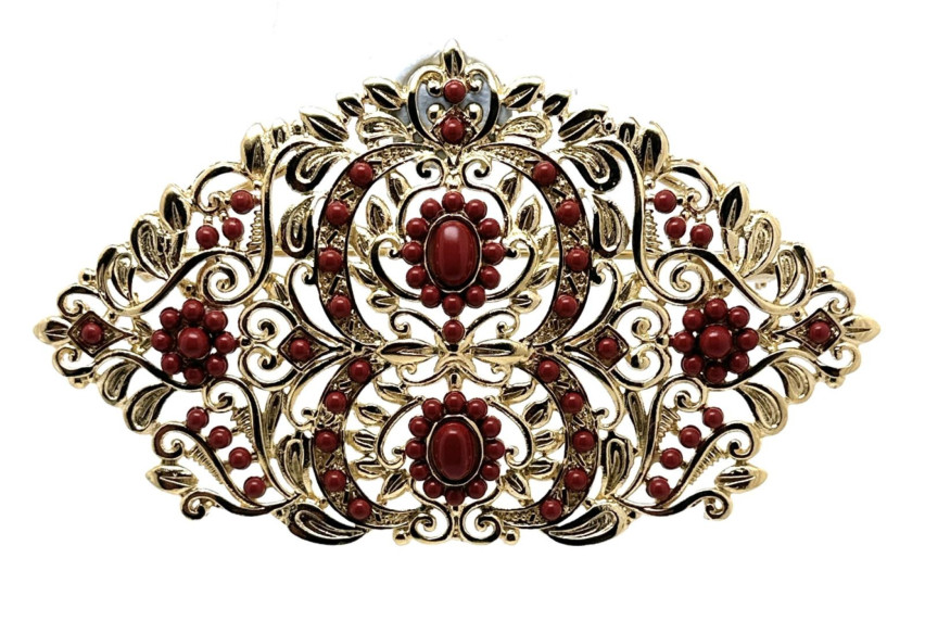 Broche chapado corales