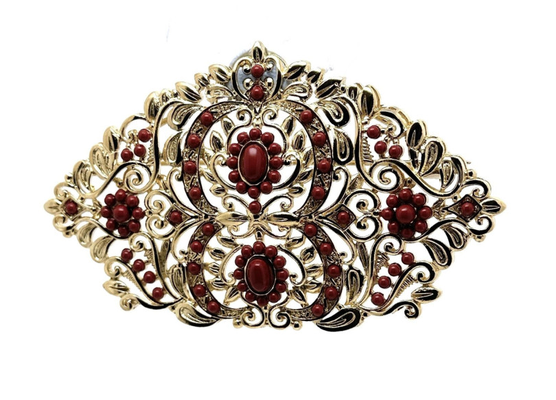 Broche chapado corales