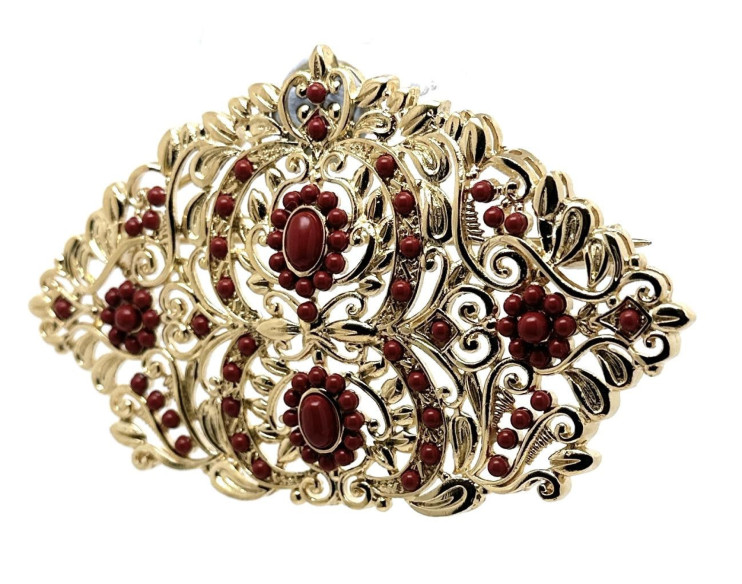 Broche chapado corales