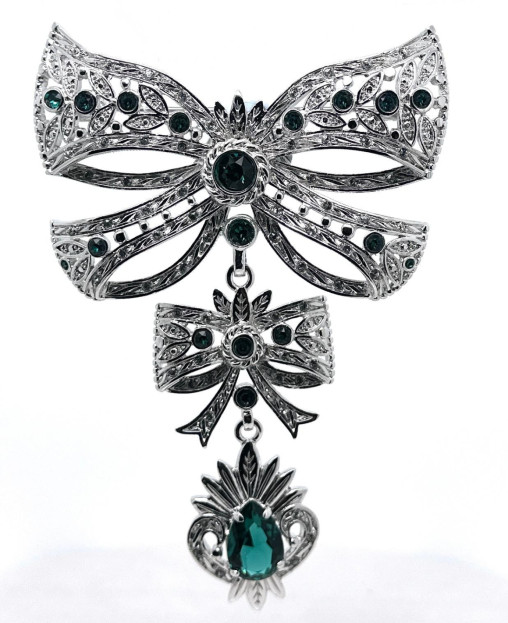 Broche lazo esmeralda
