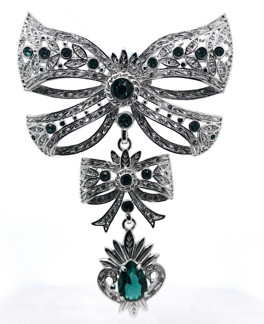 Broche lazo esmeralda