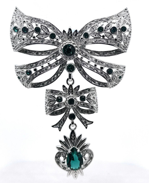 Broche lazo esmeralda