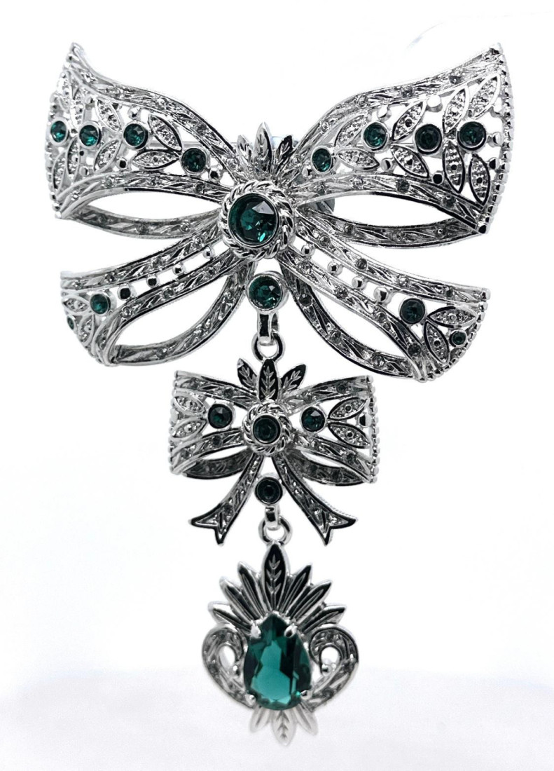 Broche lazo esmeralda