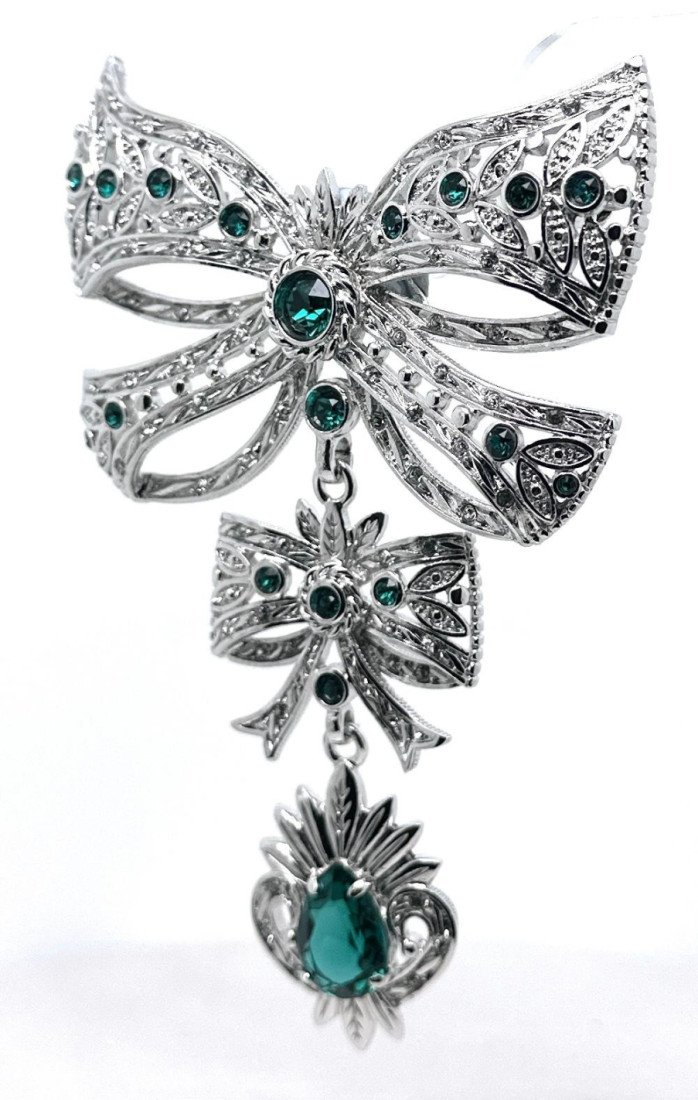 Broche lazo esmeralda