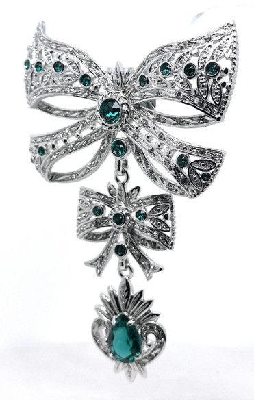 Broche lazo esmeralda