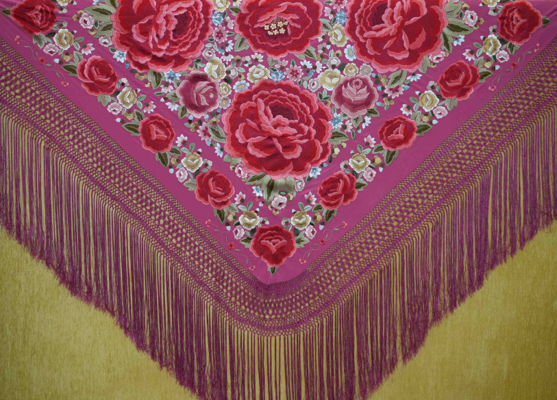 Mantón mano seda 140cm