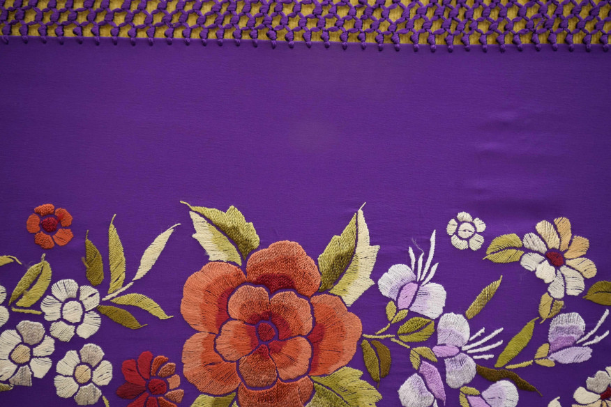 Mantón mano seda 140cm
