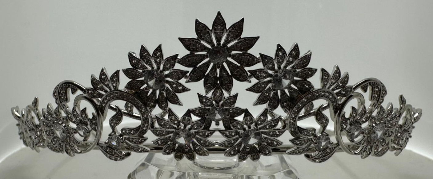 Tiara rodio flores