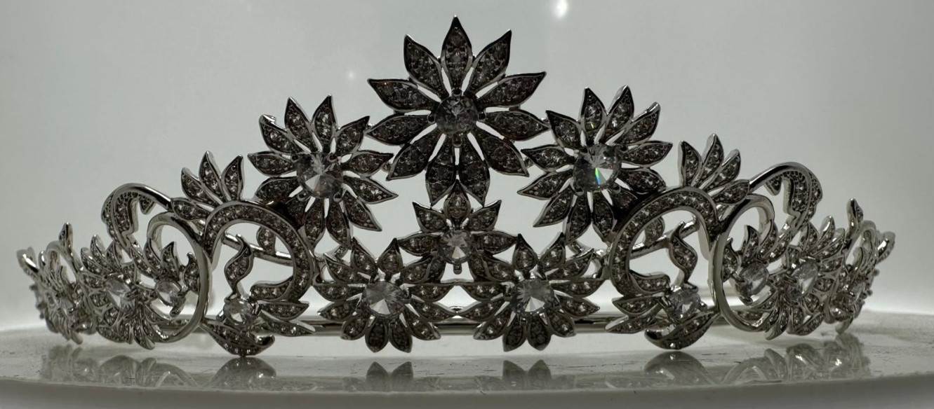Tiara rodio flores