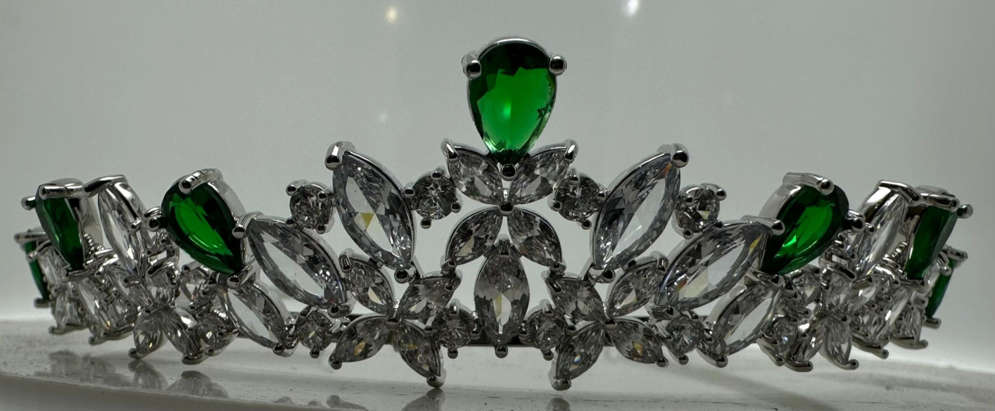 Tiara rodio esmeraldas