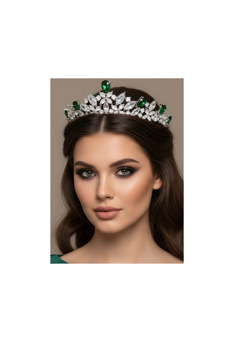 Tiara rodio esmeraldas