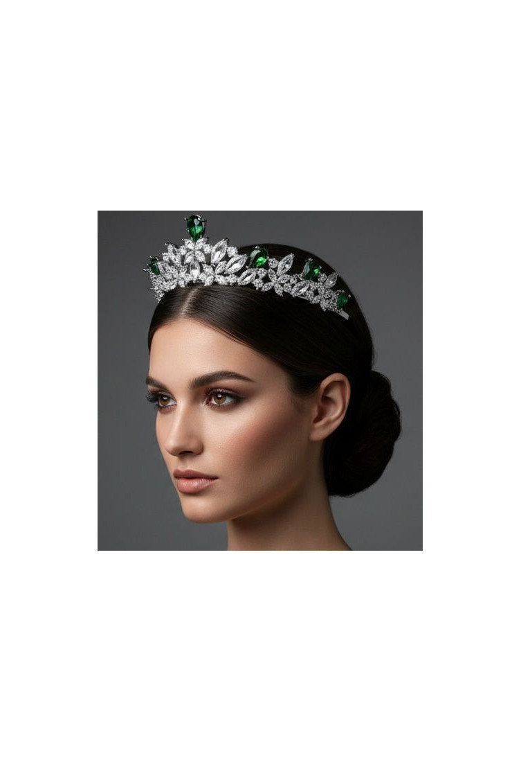Tiara rodio esmeraldas