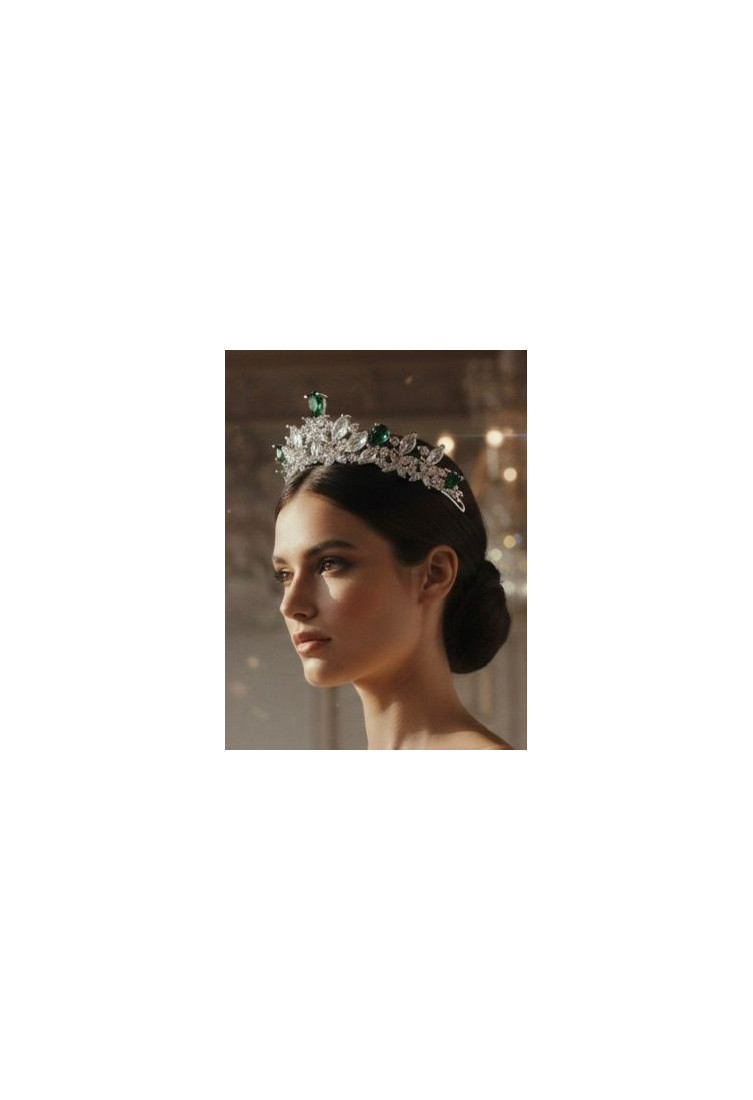 Tiara rodio esmeraldas