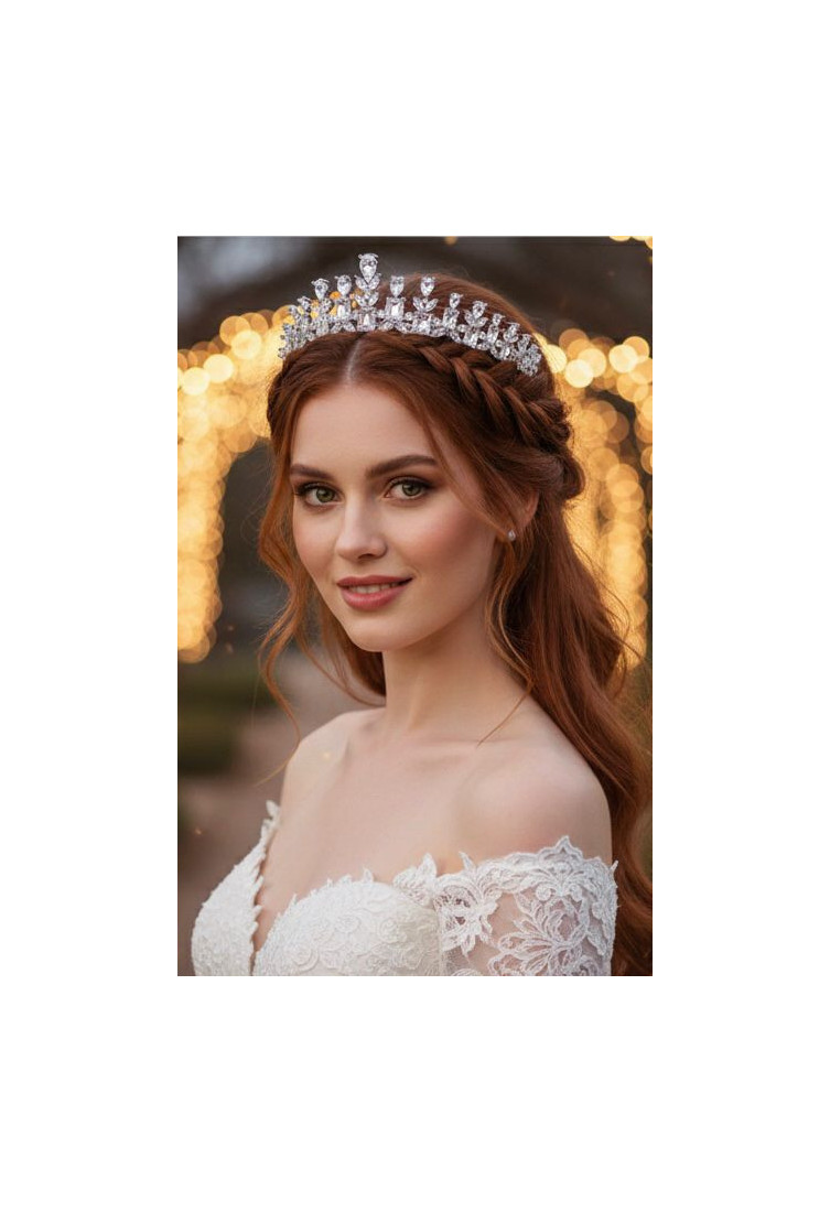 Tiara rodio lágrimas cristal