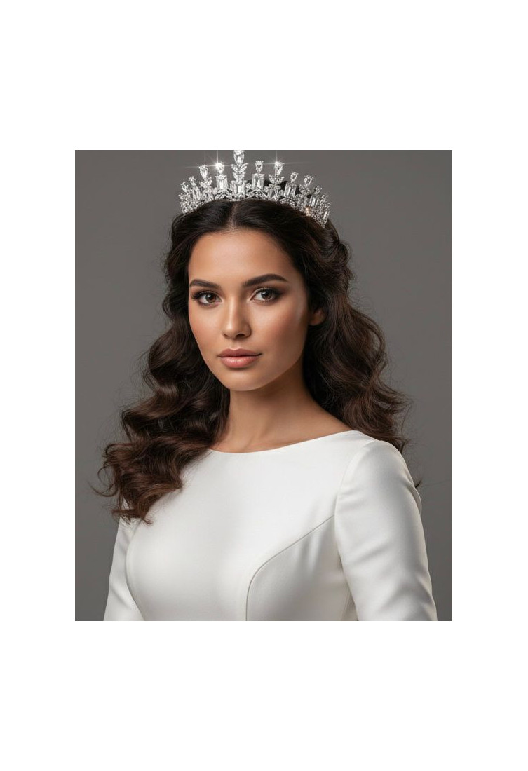 Tiara rodio lágrimas cristal