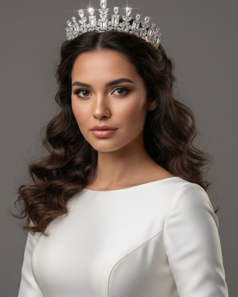 Tiara rodio lágrimas cristal