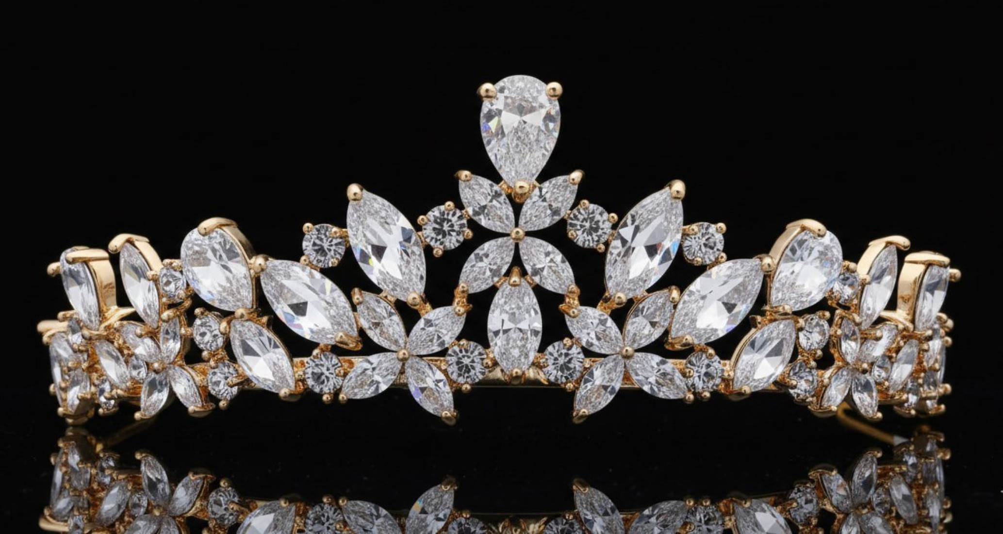 Tiara rodio dorada