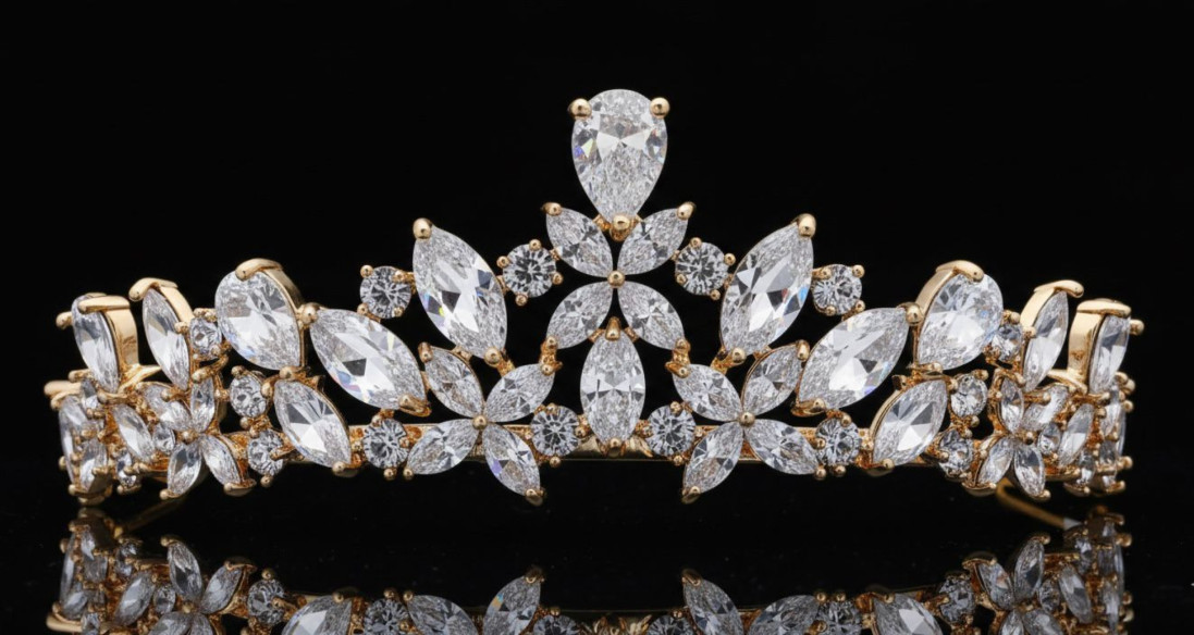 Tiara rodio dorada