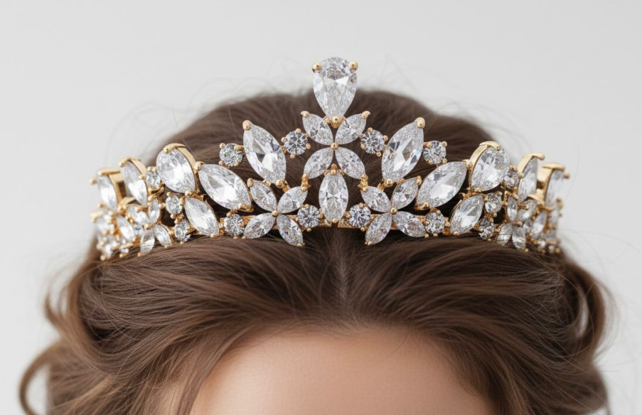 Tiara rodio dorada