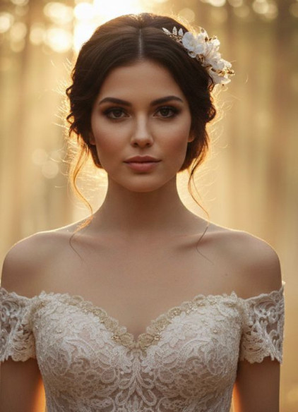 Tiara dorada porcelana