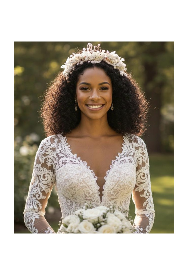 Tiara dorada porcelana