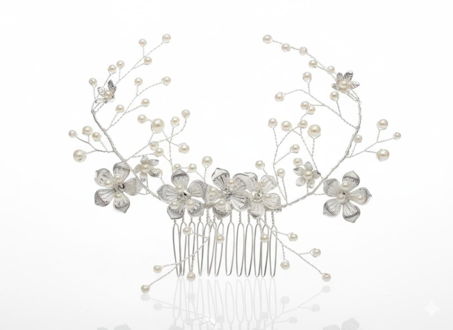 Aplique flores rodio