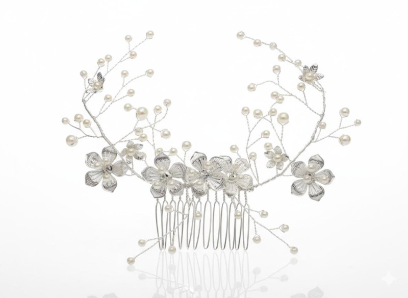 Aplique flores rodio