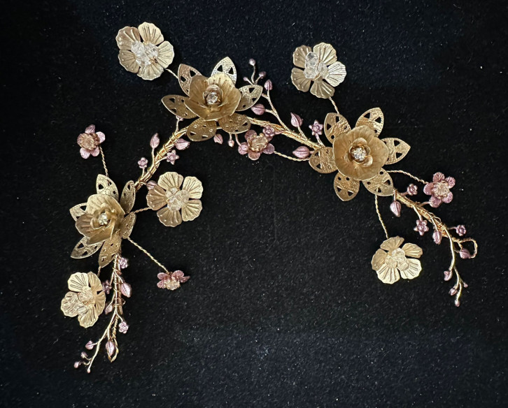 Aplique flores bronce