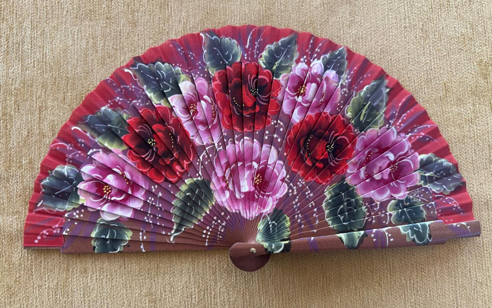 Abanico bolso flores