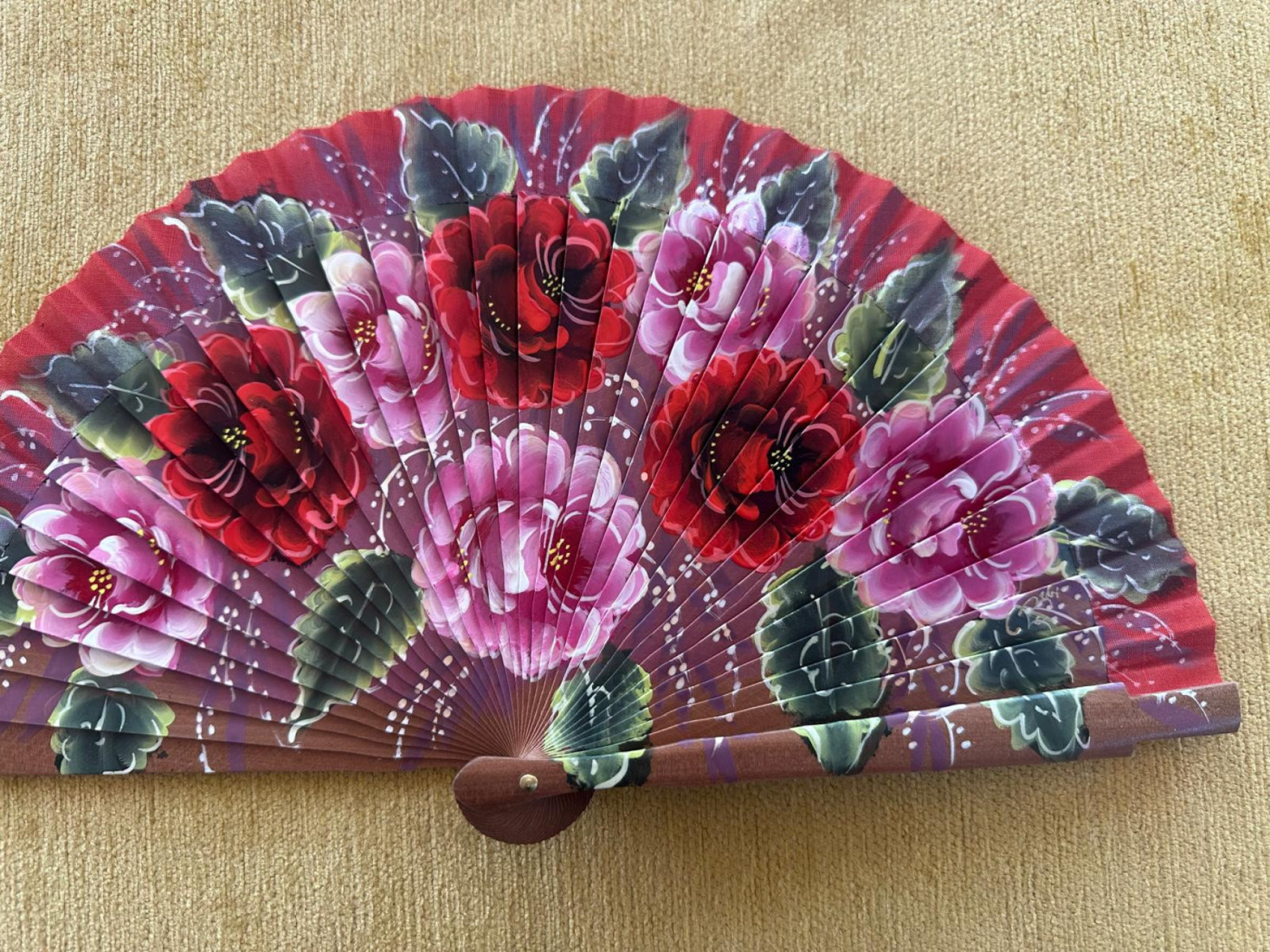 Abanico bolso flores