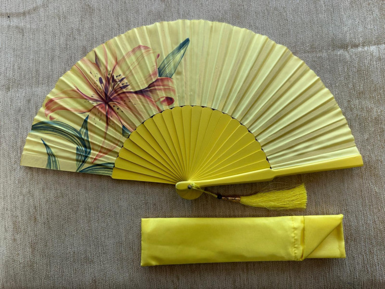 Abanico seda flor