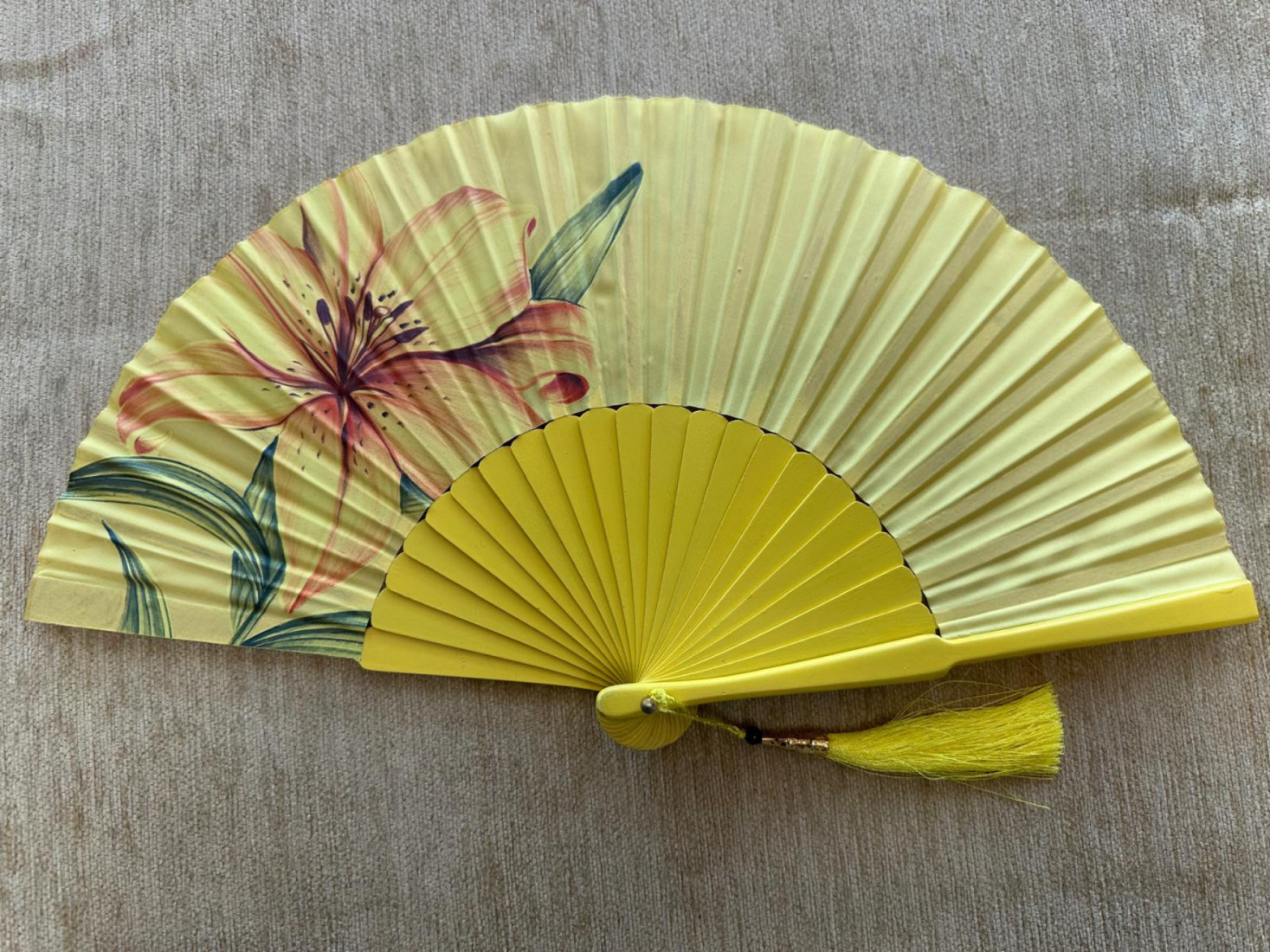 Abanico seda flor