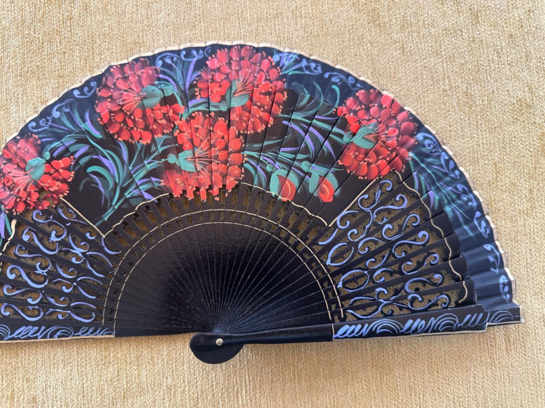 Abanico bolso calado flores