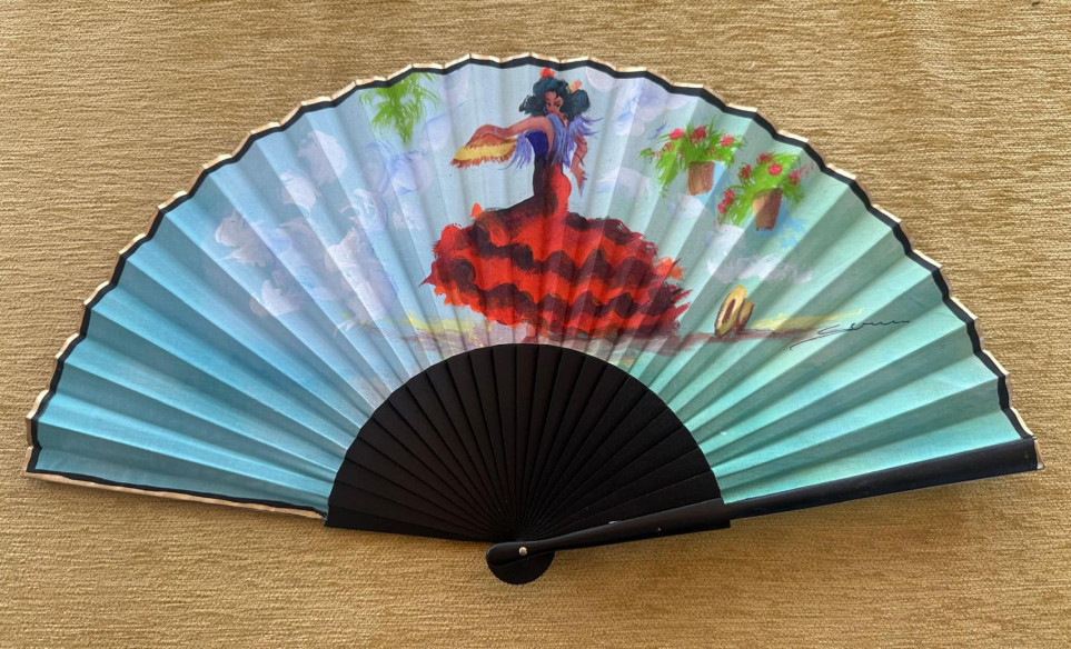 Abanico semi pericón flamenca
