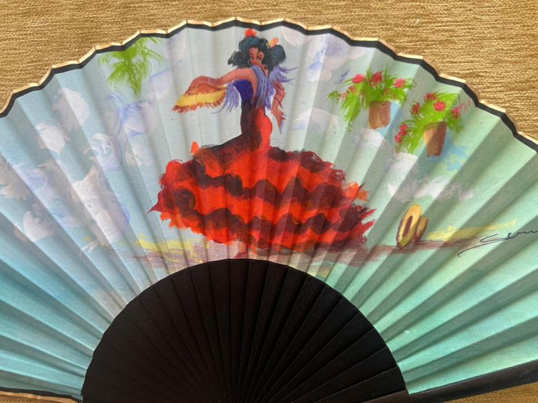 Abanico semi pericón flamenca