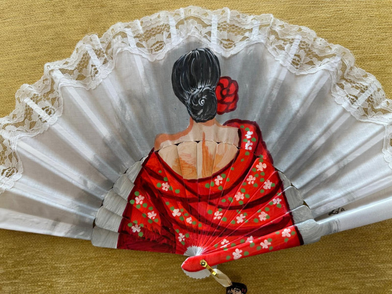Abanico flamenca con encaje