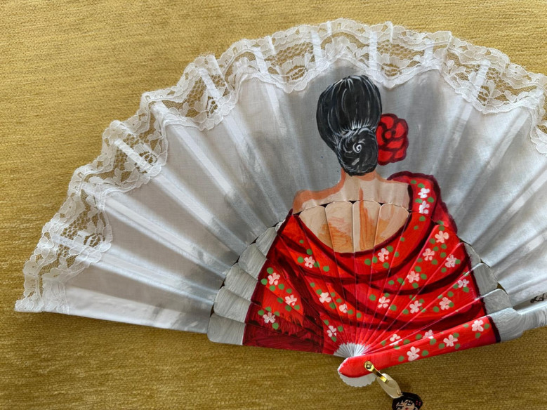 Abanico flamenca con encaje