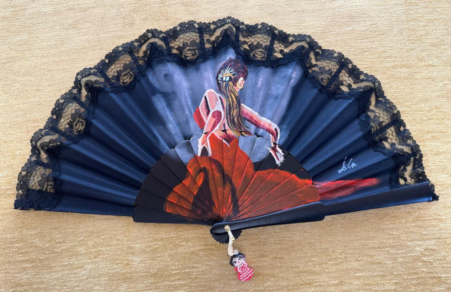 Abanico flamenca con encaje