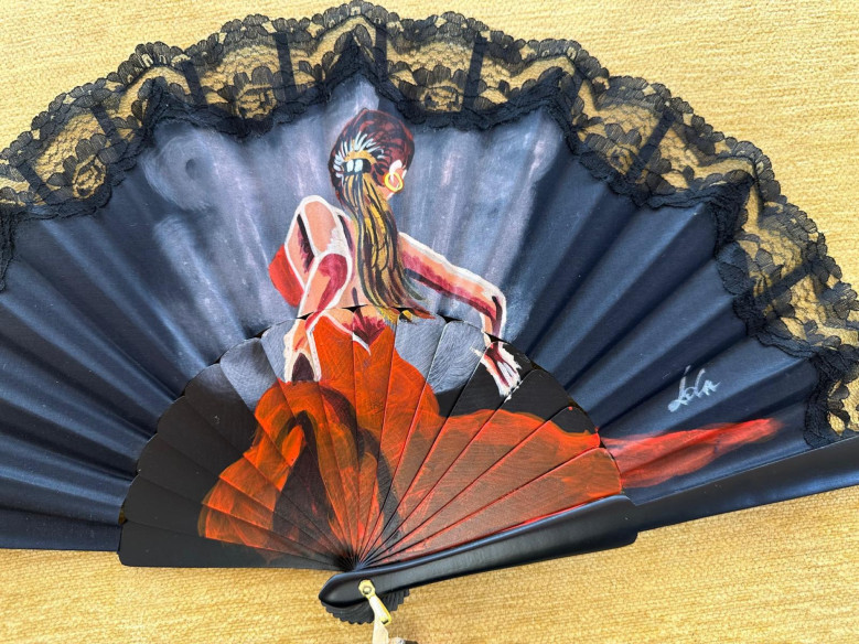Abanico flamenca con encaje