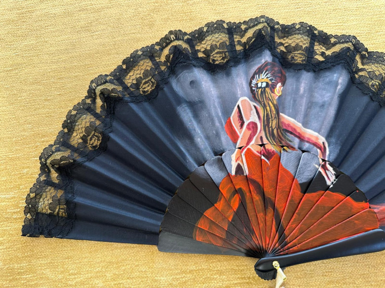 Abanico flamenca con encaje