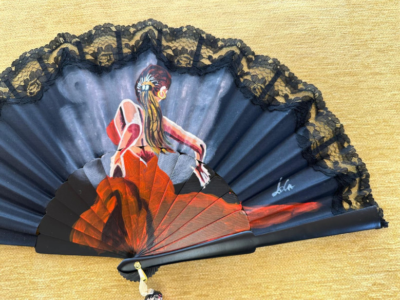Abanico flamenca con encaje